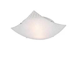 Flache LED Deckenleuchte mit Glas Lampenschirm Weiß, Quadrat 40cm