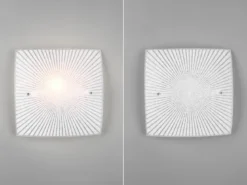 Flache LED Deckenleuchte mit Glas Lampenschirm Weiß, Quadrat 30cm