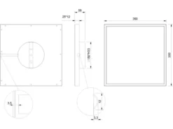 Flache LED Deckenleuchte ROTONDA Weiß Quadrat, 35cm