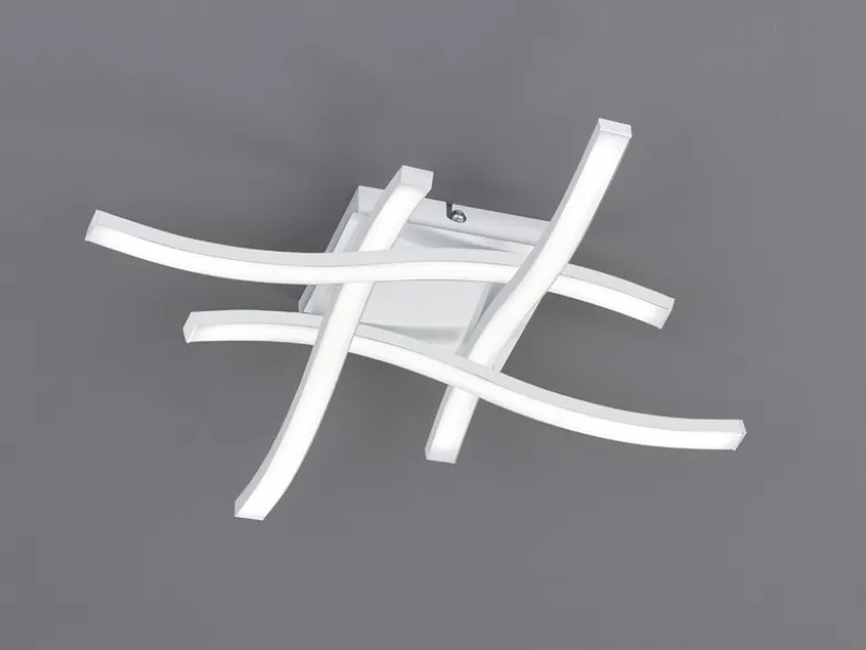 Flache LED Deckenleuchte ROUTE aus Metall Weiß, Breite 46cm