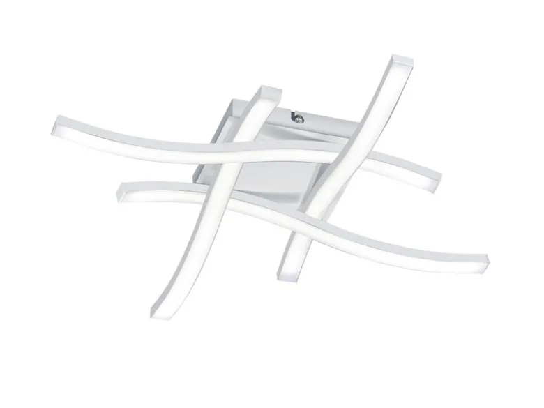 Flache LED Deckenleuchte ROUTE aus Metall Weiß, Breite 46cm