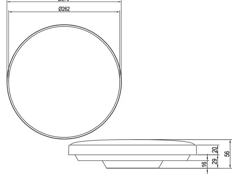 Flache LED Deckenleuchte SPICA in Titan, IP44 Badezimmer geeignet, Ø 27cm