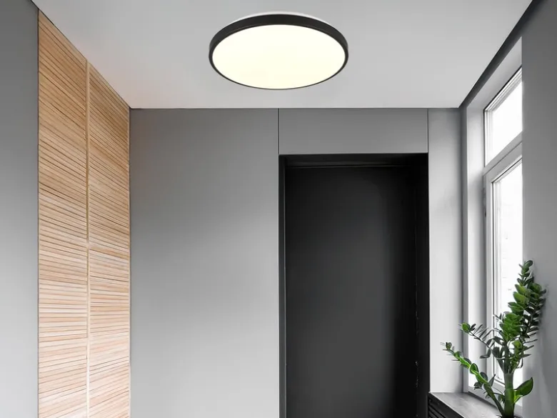 Flache LED Innen Deckenleuchte LOODY mit Bewegungsmelder Ø 38cm