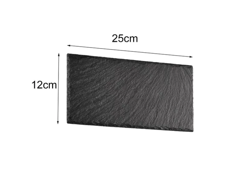 Flache LED Innen Wandleuchte RAVEN aus Naturschiefer, Breite 25cm