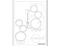 Flache LED Ringleuchte RONDO Tischlampe aus Metall schwarz matt, Höhe 45cm