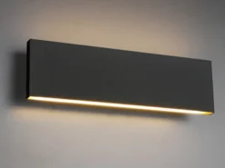 Flache LED Wandleuchte CONCHA Up and Down Anthrazit - 3 Stufen Dimmer, B: 28cm