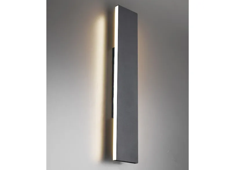 Flache LED Wandleuchte CONCHA Up and Down Anthrazit - 3 Stufen Dimmer, B: 47cm