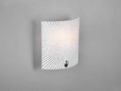 Flache LED Wandleuchte mit Glas Lampenschirm Weiß, Höhe 22cm
