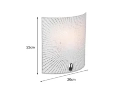 Flache LED Wandleuchte mit Glas Lampenschirm Weiß, Höhe 22cm