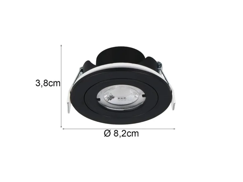 Flacher LED Einbaustrahler 230V dimmbar, 3er Set, Badezimmer geeignet, Ø 8cm