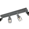 4-flammiger LED Deckenstrahler mit Chrom Glasschirmen, Breite 58cm