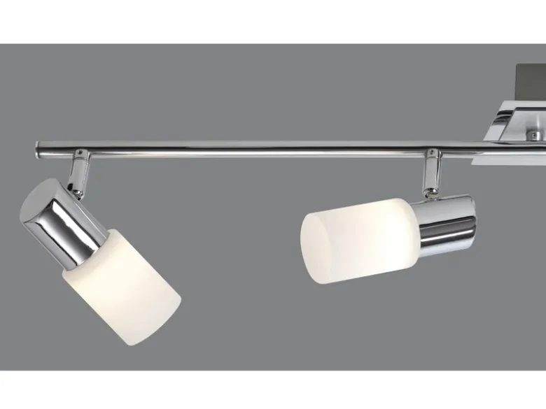 4-flammiger LED Deckenstrahler CLAPTON mit Glasschirmen, Breite 96cm