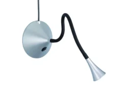 Flexible 2in1 LED Tischlampe & Wandlampe VIPER in Schwarz/Silber Schalter am Fuß