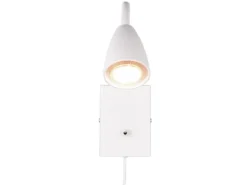 Flexible LED Leselampe, Wandleuchte mit Schalter & Stecker, Weiß Höhe 23,5cm