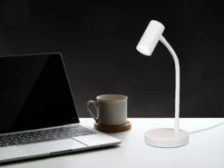 Flexible LED Schreibtischlampe Weiß, Höhe 28cm