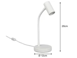 Flexible LED Schreibtischlampe Weiß, Höhe 28cm