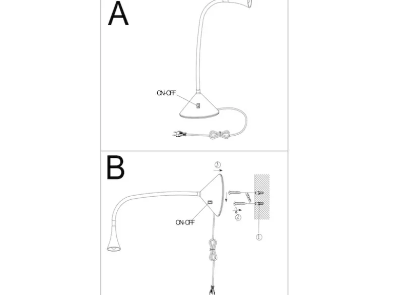 Flexible LED Schreibtischleuchten 2er SET in Silber auch Wandmontage möglich