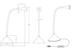 Flexible LED Schreibtischleuchten 2er SET in Schwarz, auch Wandmontage möglich