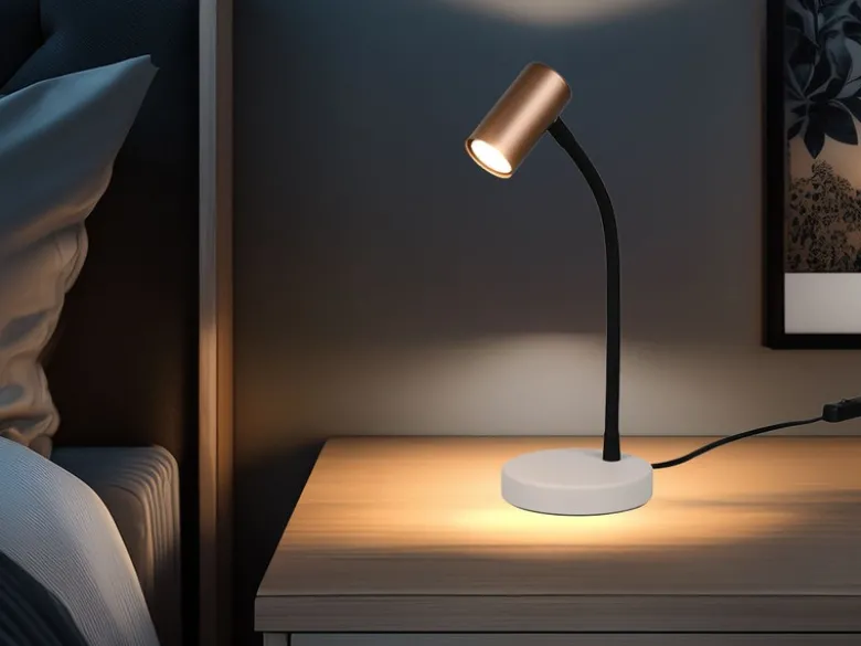 Flexible Schreibtischlampe TARYN Coffee / Grau, Höhe 28cm