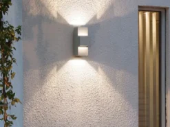 Graue Wandleuchte IMOLA, Up/Down-light, 9 Watt HP-LED, IP54
