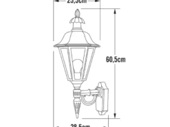 Große Außenwandleuchte PALLAS Laterne stehend, Alu Weiß, Höhe 61cm
