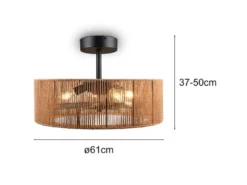 Große Boho Deckenleuchte SMILLUM mit Ventilator & Fernbedienung Ø 61cm