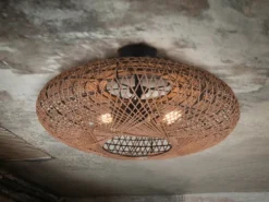 Große Deckenleuchte HEDDA Korbgeflecht aus Sisal, Ø 52cm