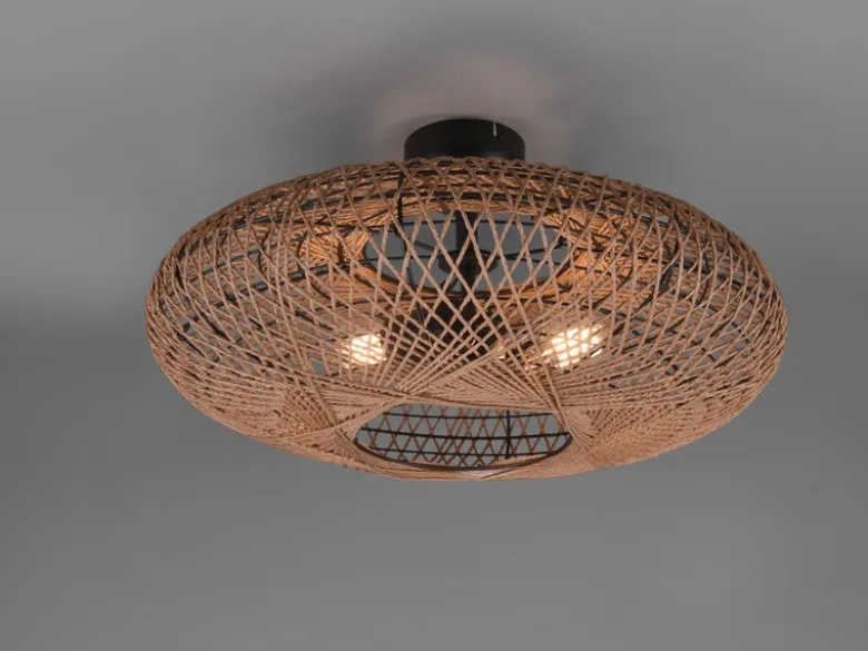 Große Deckenleuchte HEDDA Korbgeflecht aus Sisal, Ø 52cm