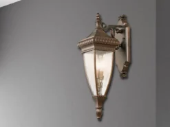 Große historische Außenwand Laterne VENETIAN RAIN, Bronze Höhe 64cm