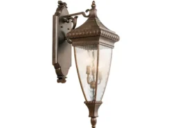 Große historische Außenwand Laterne VENETIAN RAIN, Bronze Höhe 79cm