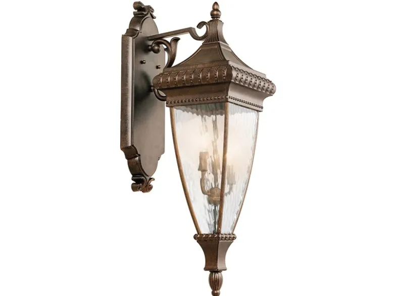 Große historische Außenwand Laterne VENETIAN RAIN, Bronze Höhe 79cm