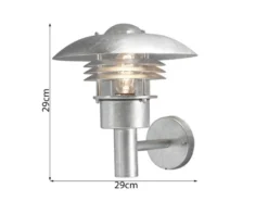 Große LED Außen Wandlaterne stehend, Stahl Silber, Höhe 29cm
