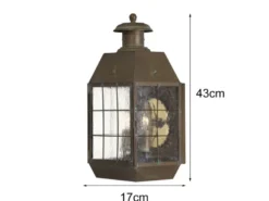 Große LED Außenwandleuchte im antiken Landhausstil, Höhe 43cm
