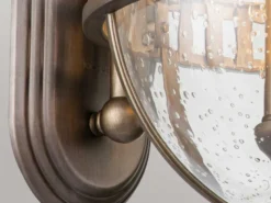 Große LED Außenwandleuchte im Jugendstil, Bronze Höhe 58cm