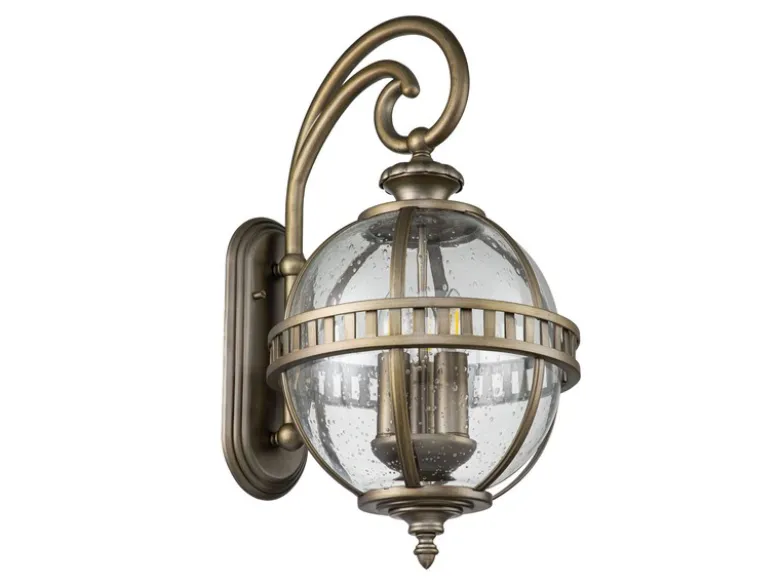 Große LED Außenwandleuchte im Jugendstil, Bronze Höhe 58cm