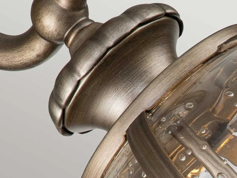 Große LED Außenwandleuchte im Jugendstil, Bronze Höhe 58cm