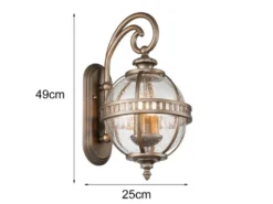 Große LED Außenwandleuchte im Jugendstil, Bronze Höhe 49cm