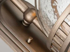 Große LED Außenwandleuchte im Jugendstil, Bronze Höhe 49cm