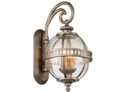 Große LED Außenwandleuchte im Jugendstil, Bronze Höhe 49cm