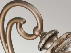 Große LED Außenwandleuchte im Jugendstil, Bronze Höhe 49cm