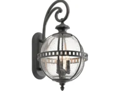 Große LED Außenwandleuchte im Jugendstil, Anthrazit Höhe 58cm