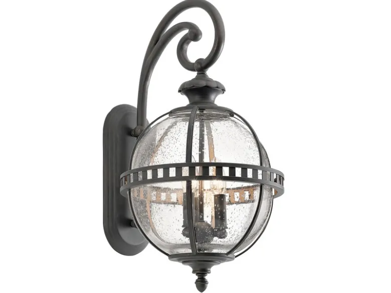 Große LED Außenwandleuchte im Jugendstil, Anthrazit Höhe 58cm