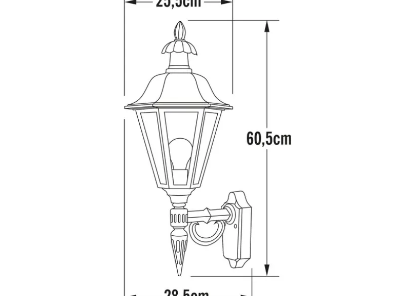 Große LED Außenwandleuchte Laterne stehend, Alu Schwarz, Höhe 61cm