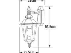 Große LED Außenwandleuchte Laterne hängend, Alu Weiß, Höhe 54cm