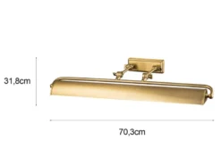 Große LED Bilderleuchte in Altmessing, verstellbar, Breite 70cm