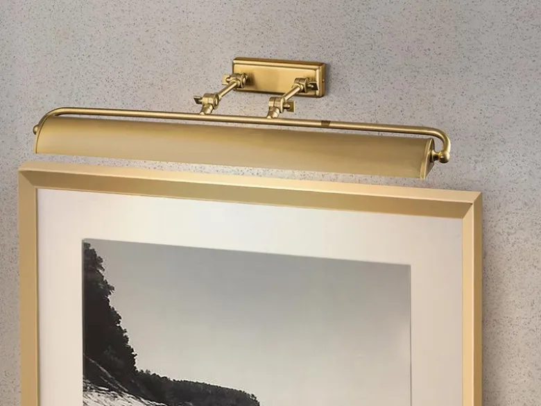 Große LED Bilderleuchte in Altmessing, verstellbar, Breite 70cm