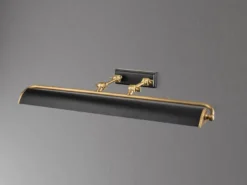 Große LED Bilderleuchte in Schwarz-Altmessing, verstellbar, Breite 70cm