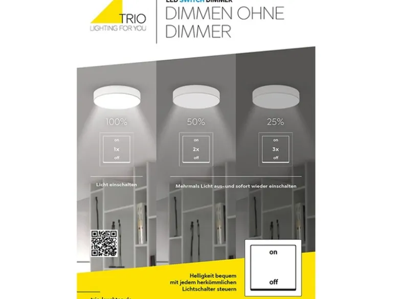 Große LED Deckenleuchte SALINAS mit Switch Dimmer Silber matt, Breite 100cm