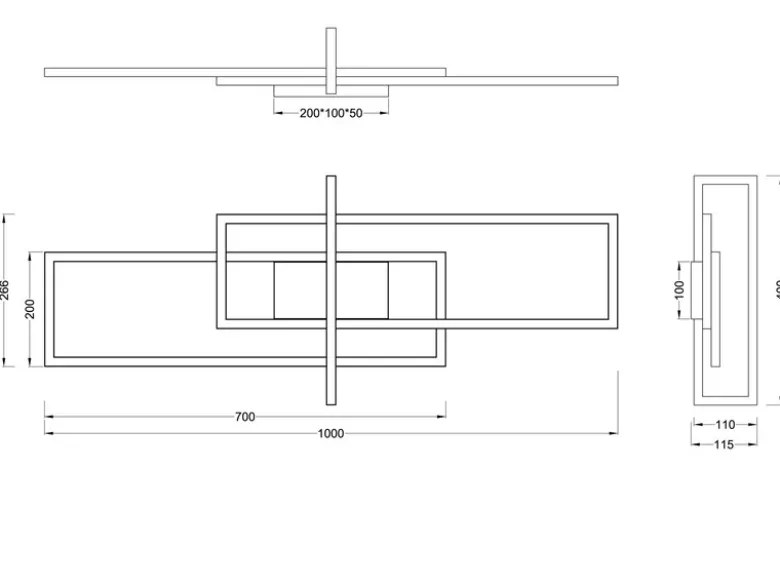 Große LED Deckenleuchte SALINAS mit Switch Dimmer Silber matt, Breite 100cm