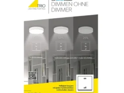Große LED Deckenleuchte SALINAS mit Switch Dimmer Weiß matt, Breite 100cm
